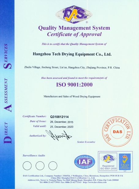 Cina Hangzhou Tech Drying Equipment Co., Ltd. Sertifikasi